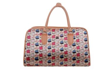 Sevimli elma desen su geçirmez kumaş seyahat çantaları fermuarlı bavul seyahat