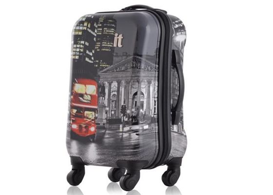 OEM ODM PC trolley case 18 22 inch two piece luggage set with X straps and buckles inside