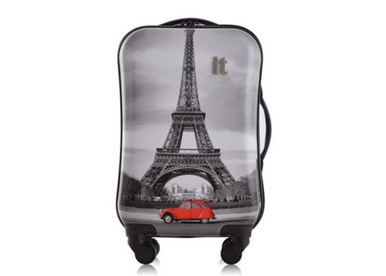 OEM ODM PC trolley case 18 22 inch two piece luggage set with X straps and buckles inside