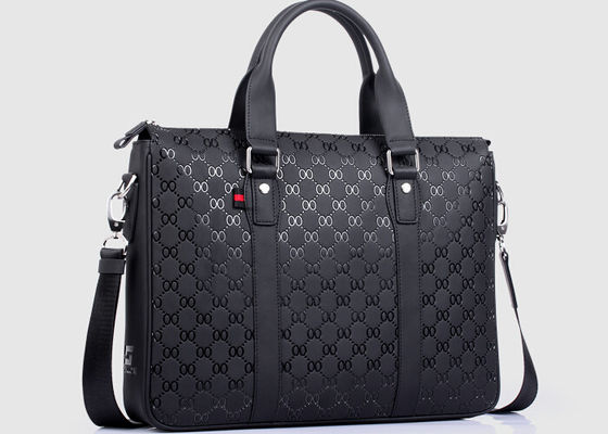 Stamping pattern split leather Mens Business Briefcases laptop computer messenger bag