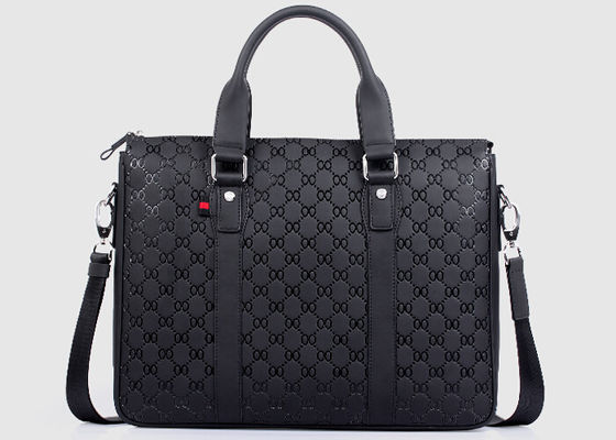 Stamping pattern split leather Mens Business Briefcases laptop computer messenger bag