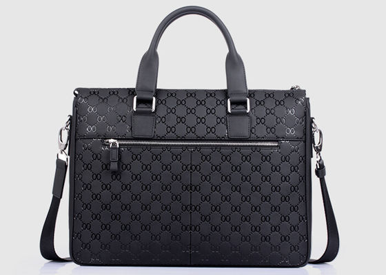Stamping pattern split leather Mens Business Briefcases laptop computer messenger bag